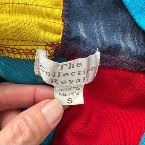 The Collection Royal Womens S Colorful Patchwork Nepal Zip Hoodie Y2K **No Zip - Picture 8 of 15